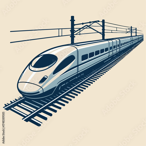 vector illustration of a high-speed train