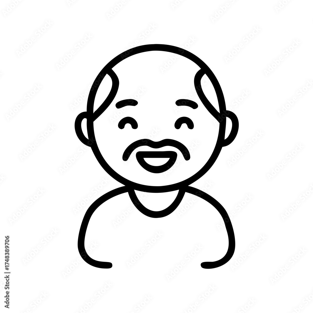 Obraz premium Happy Grandfather Illustration