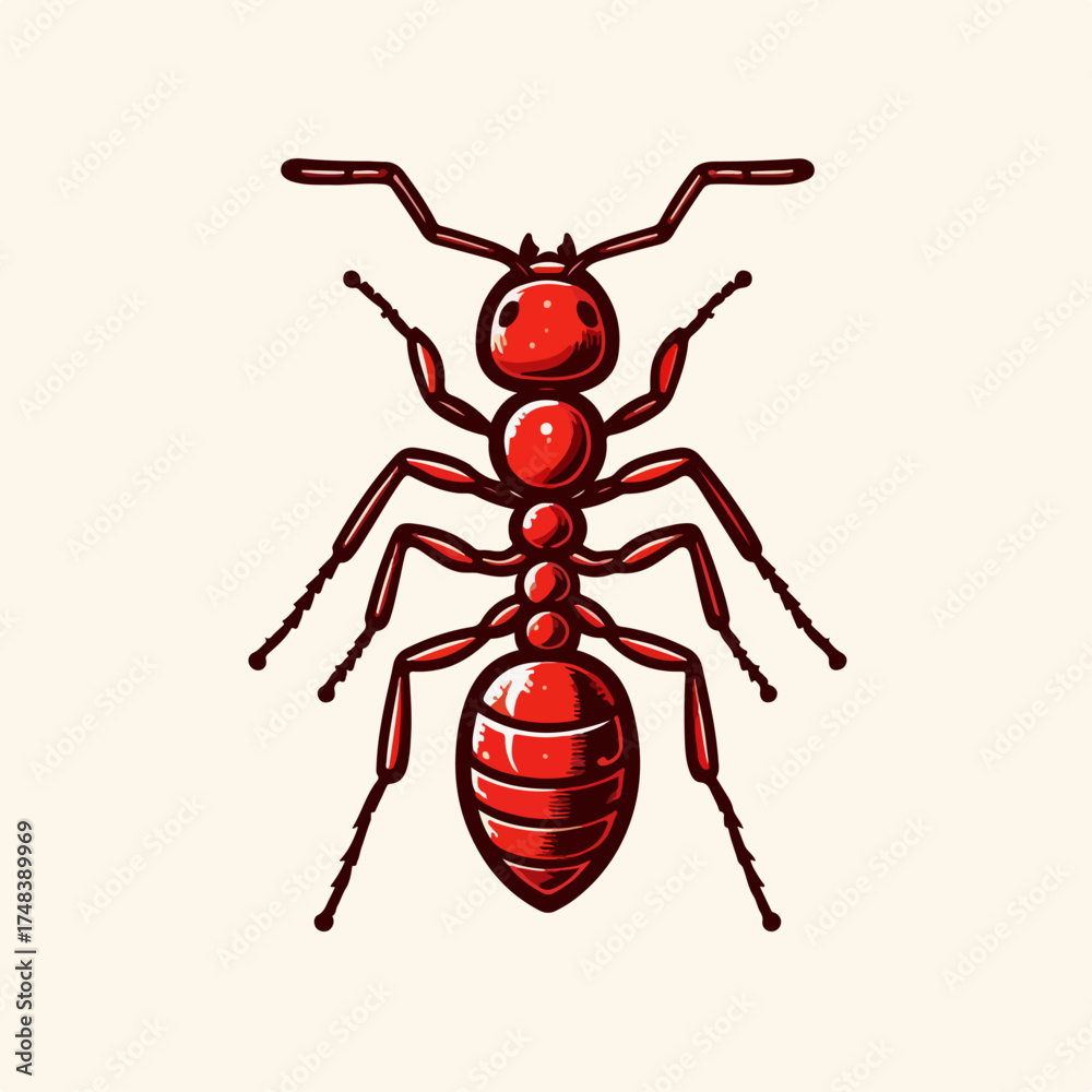 Fototapeta premium red ant premium illustration vector