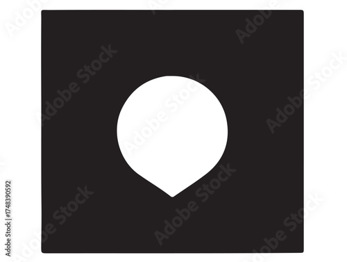 Square and dot new combination logo black silhouette clean white background in silhouette on pure white background.