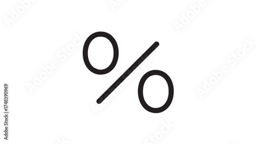 Simple, bold percentage symbol on a clean white background.