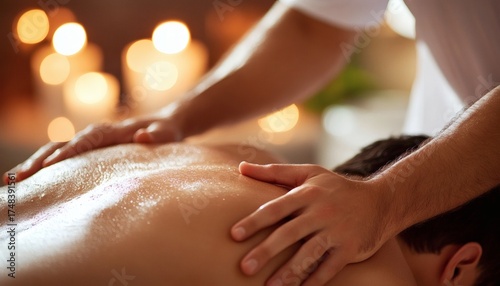 Wallpaper Mural Relaxing back massage with warm candlelight Torontodigital.ca