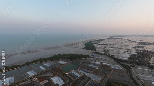 Sea and sunset on 200 meters altitude