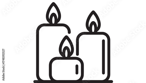 Three glowing candles casting warm light, symbolizing peace and remembrance.