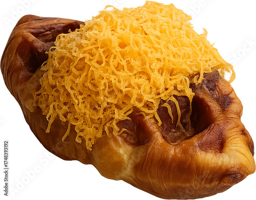 Brown Cheese Croffle (Sweet Waffle Pastry, isolated png)