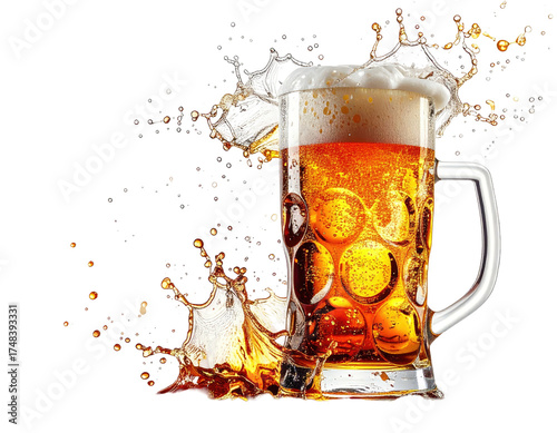 A beer mug with a splash