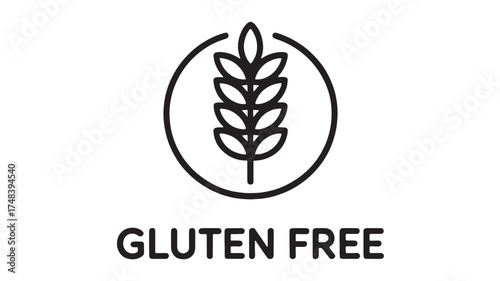 Simple icon indicating a food product is gluten-free, perfect for dietary labels.