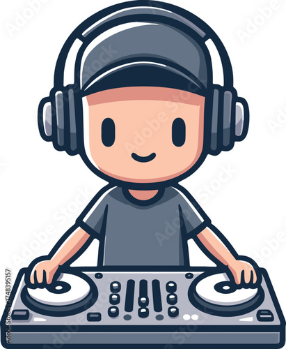 DJの男性のイラスト