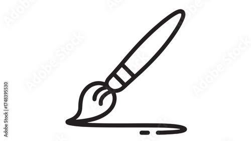 Simple artistic brush stroke with a clean outline, representing creativity and art.
