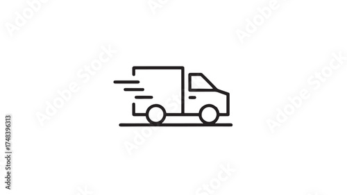 Speedy delivery truck icon symbolizing fast shipping and logistics services