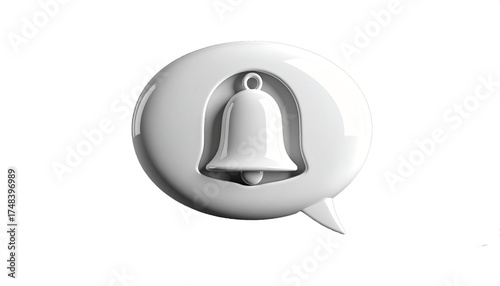 Chat Bubble with Debossed Bell — Notification — Transparent PNG