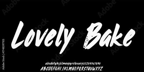 Bold brush vector font. Alphabet handmade brush with uppercase and lowercase.