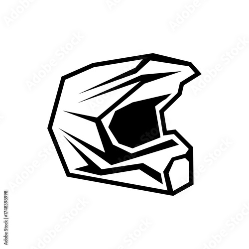 Supermoto Motocross helmet logo design template emblem badge.