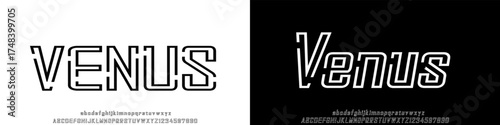 Set of alphabets font letters and numbers modern abstract design with lines vector illustration