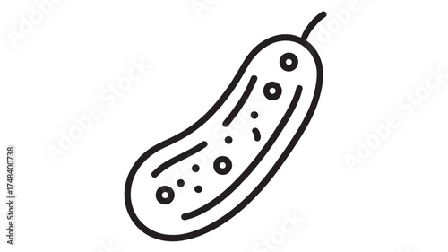 Simple line drawing of a fresh cucumber, a healthy vegetable icon.