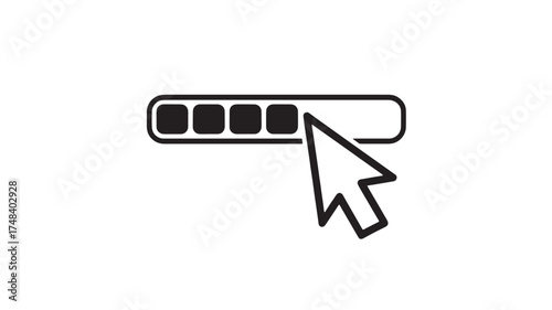 Cursor hovering over a progress bar, indicating loading or completion