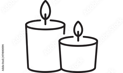 Two lit candles casting a warm glow, symbolizing peace and tranquility.
