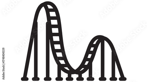 Thrilling roller coaster ride with exciting loops and dips, symbolizing fun and adventure