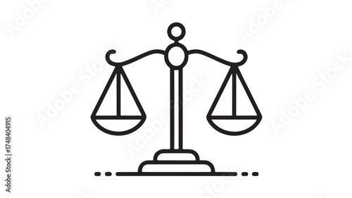 Symbol of justice and balance, scales of law and fairness, representing equality and judgment