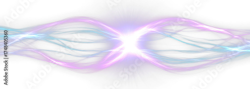 Abstract Electric Waves in Vibrant Colors Isolate on Transparent Background, cutout, png