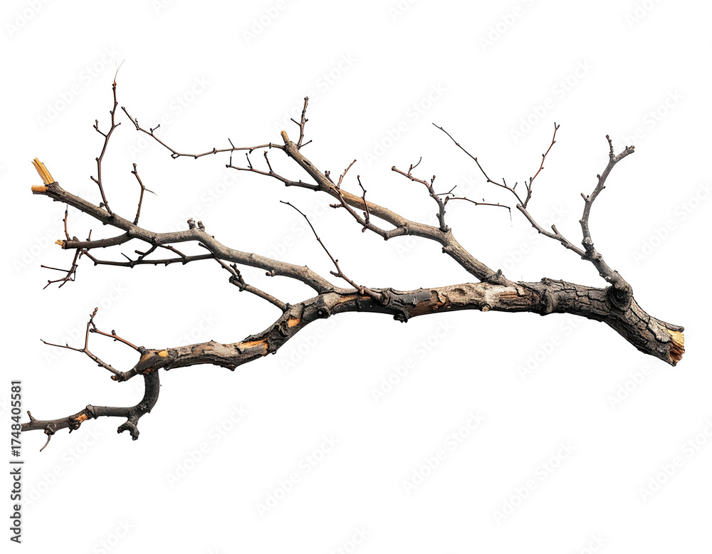 Fototapeta premium Dried branch against black background (1)