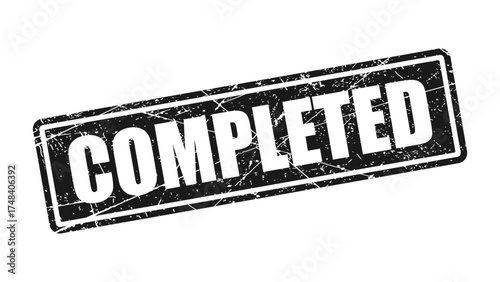 Completed black stamp with grunge texture