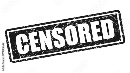 Censored black stamp with grunge texture