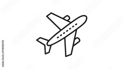 Sleek airplane icon symbolizing travel and flight