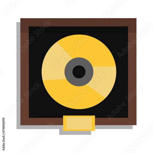 Golden Music Album Award Illustration for Artistic Achievement and Industry Recognition