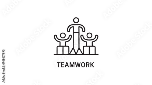 Diverse team celebrating success on podium, symbolizing achievement and collaboration.