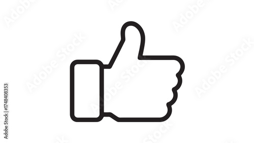 Simple line art illustration of a hand giving a thumbs up gesture for approval or agreement.