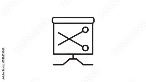 Simple illustration of a presentation board with a strategic diagram for planning and decision making.