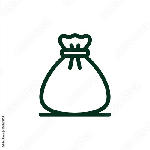 Money Bag Icon Representing Finance Wealth and Savings Minimalist Design on White Background for Financial Concepts and Budgeting Symbolism