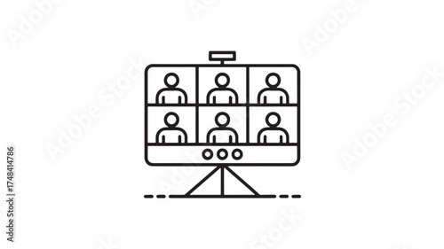 People connecting remotely on a screen, illustrating online communication and collaboration.