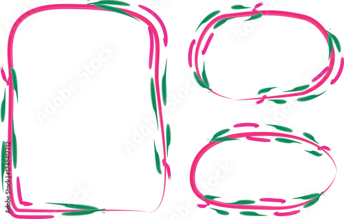 pink colorful ornate abstract elements decorative borders