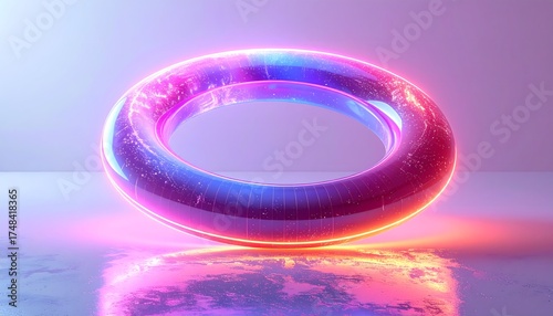 Wallpaper Mural Futuristic glass ring glowing with vibrant purple lighting high resolution photo Torontodigital.ca