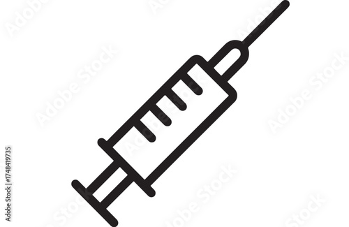 Clean, modern illustration of a medical syringe with needle, symbolizing healthcare and treatment.