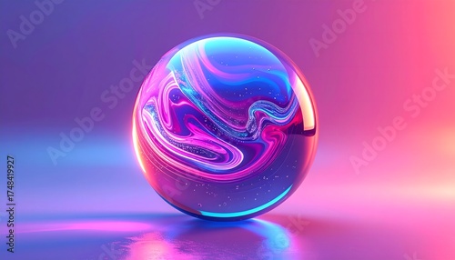 Wallpaper Mural Abstract digital crystal ball with swirling bright energy high resolution photo Torontodigital.ca