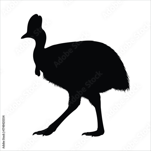 Wallpaper Mural Silhouette of a cassowary against a white background. Torontodigital.ca
