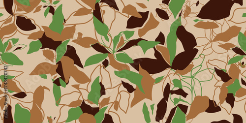 Floral brush strokes seamless pattern design for fashion textiles, graphics, backgrounds and crafts