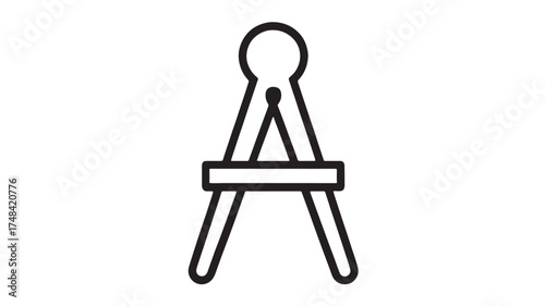 Simple line drawing of a drafting compass tool