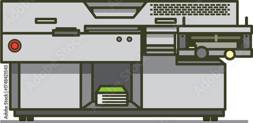 無線綴じ機のイラスト（印刷製本用の仕上げ機械）のイラスト