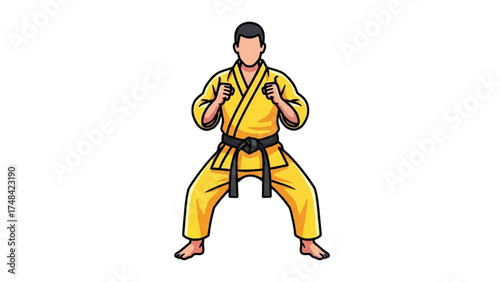 Taekwondo Athletes Vector Illustration – Martial Arts Action Pose