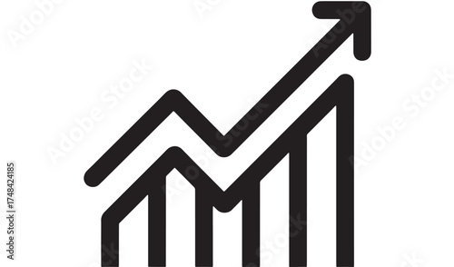 Upward trending graph symbolizing growth and success