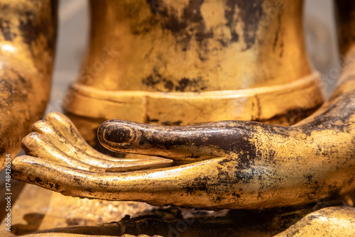 Golden Buddha hand detail