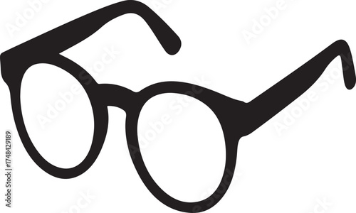 Black eyeglasses with round lenses and thick frames spectacles eyewear