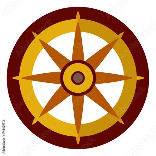 Vector of Dharma Wheel on white background