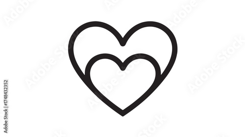 Two interconnected hearts symbolizing love and connection