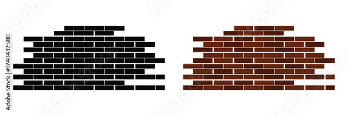 Brick work icon isolated of flat style. Vector illustration. EPS 10