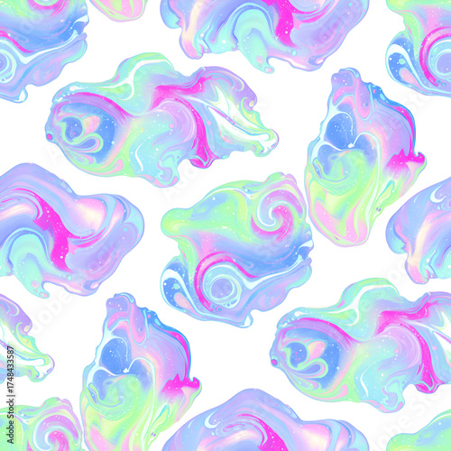 Wallpaper Mural Abstract Swirls of Pastel Colors in Organic Shapes. Torontodigital.ca